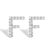 Bids.com 10K White Gold 1/10 Cttw Diamond Initial â€œAâ€ Stud Earring Earrings White Smoke White.Gold / 0.1 / F