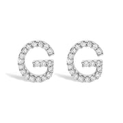 Bids.com 10K White Gold 1/10 Cttw Diamond Initial â€œAâ€ Stud Earring Earrings White Smoke White.Gold / 0.11 / G
