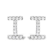Bids.com 10K White Gold 1/10 Cttw Diamond Initial â€œAâ€ Stud Earring Earrings White Smoke White.Gold / 0.1 / I