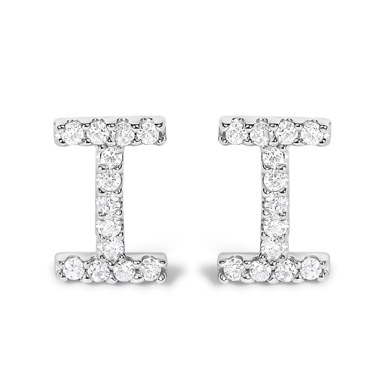 Bids.com 10K White Gold 1/10 Cttw Diamond Initial â€œAâ€ Stud Earring Earrings White Smoke White.Gold / 0.1 / I