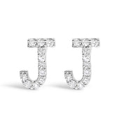 Bids.com 10K White Gold 1/10 Cttw Diamond Initial â€œAâ€ Stud Earring Earrings White Smoke White.Gold / 0.09 / J