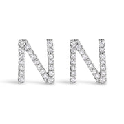 Bids.com 10K White Gold 1/10 Cttw Diamond Initial â€œAâ€ Stud Earring Earrings White Smoke White.Gold / 0.13 / N