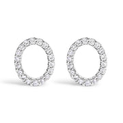 Bids.com 10K White Gold 1/10 Cttw Diamond Initial â€œAâ€ Stud Earring Earrings White Smoke White.Gold / 0.11 / O