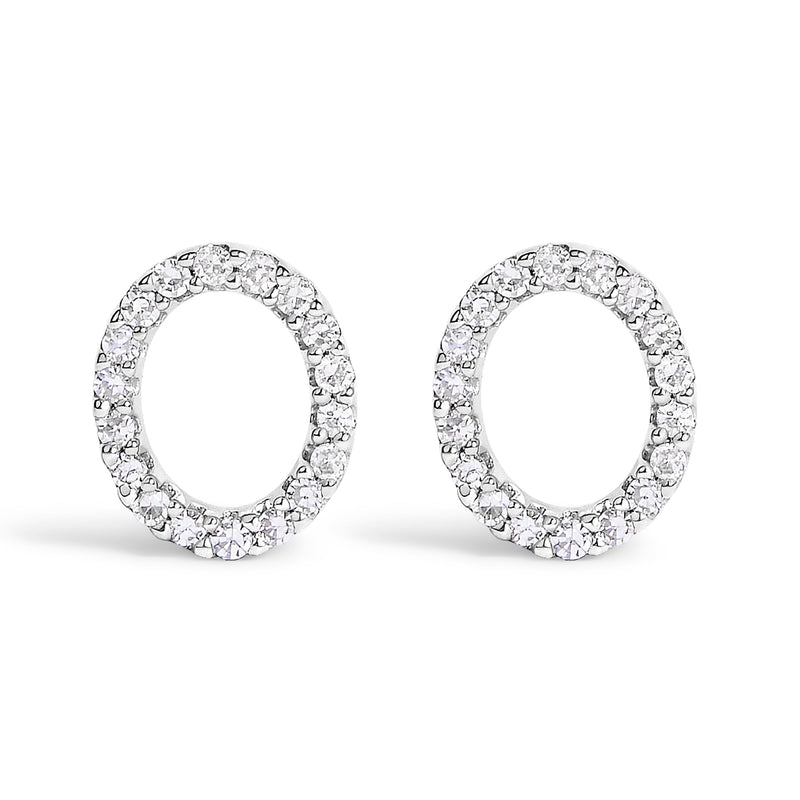Bids.com 10K White Gold 1/10 Cttw Diamond Initial â€œAâ€ Stud Earring Earrings White Smoke White.Gold / 0.11 / O