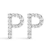 Bids.com 10K White Gold 1/10 Cttw Diamond Initial â€œAâ€ Stud Earring Earrings White Smoke White.Gold / 0.09 / P