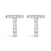 Bids.com 10K White Gold 1/10 Cttw Diamond Initial â€œAâ€ Stud Earring Earrings White Smoke White.Gold / 0.09 / T