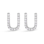 Bids.com 10K White Gold 1/10 Cttw Diamond Initial â€œAâ€ Stud Earring Earrings White Smoke White.Gold / 0.1 / U