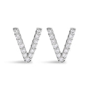 Bids.com 10K White Gold 1/10 Cttw Diamond Initial â€œAâ€ Stud Earring Earrings White Smoke White.Gold / 0.1 / V