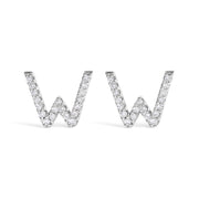 Bids.com 10K White Gold 1/10 Cttw Diamond Initial â€œAâ€ Stud Earring Earrings White Smoke White.Gold / 0.12 / W