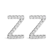 Bids.com 10K White Gold 1/10 Cttw Diamond Initial â€œAâ€ Stud Earring Earrings White Smoke White.Gold / 0.1 / Z
