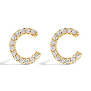 Bids.com 10K White Gold 1/10 Cttw Diamond Initial â€œAâ€ Stud Earring Earrings White Smoke Yellow.Gold / 0.1 / C