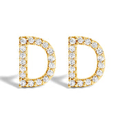 Bids.com 10K White Gold 1/10 Cttw Diamond Initial â€œAâ€ Stud Earring Earrings White Smoke Yellow.Gold / 0.1 / D