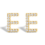 Bids.com 10K White Gold 1/10 Cttw Diamond Initial â€œAâ€ Stud Earring Earrings White Smoke Yellow.Gold / 0.1 / E