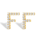 Bids.com 10K White Gold 1/10 Cttw Diamond Initial â€œAâ€ Stud Earring Earrings White Smoke Yellow.Gold / 0.1 / F