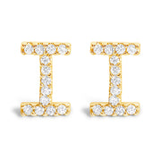 Bids.com 10K White Gold 1/10 Cttw Diamond Initial â€œAâ€ Stud Earring Earrings White Smoke Yellow.Gold / 0.1 / I