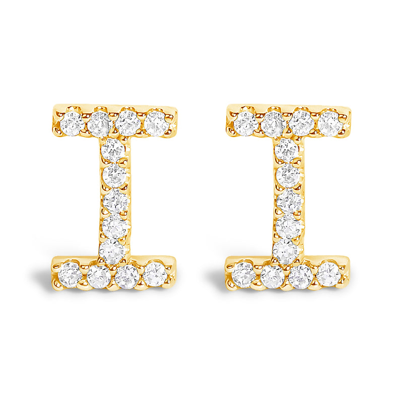 Bids.com 10K White Gold 1/10 Cttw Diamond Initial â€œAâ€ Stud Earring Earrings White Smoke Yellow.Gold / 0.1 / I