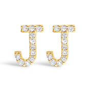 Bids.com 10K White Gold 1/10 Cttw Diamond Initial â€œAâ€ Stud Earring Earrings White Smoke Yellow.Gold / 0.09 / J