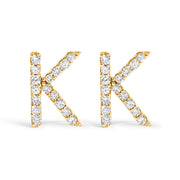 Bids.com 10K White Gold 1/10 Cttw Diamond Initial â€œAâ€ Stud Earring Earrings White Smoke Yellow.Gold / 0.1 / K