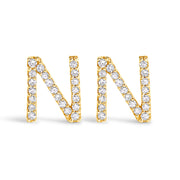 Bids.com 10K White Gold 1/10 Cttw Diamond Initial â€œAâ€ Stud Earring Earrings White Smoke Yellow.Gold / 0.13 / N
