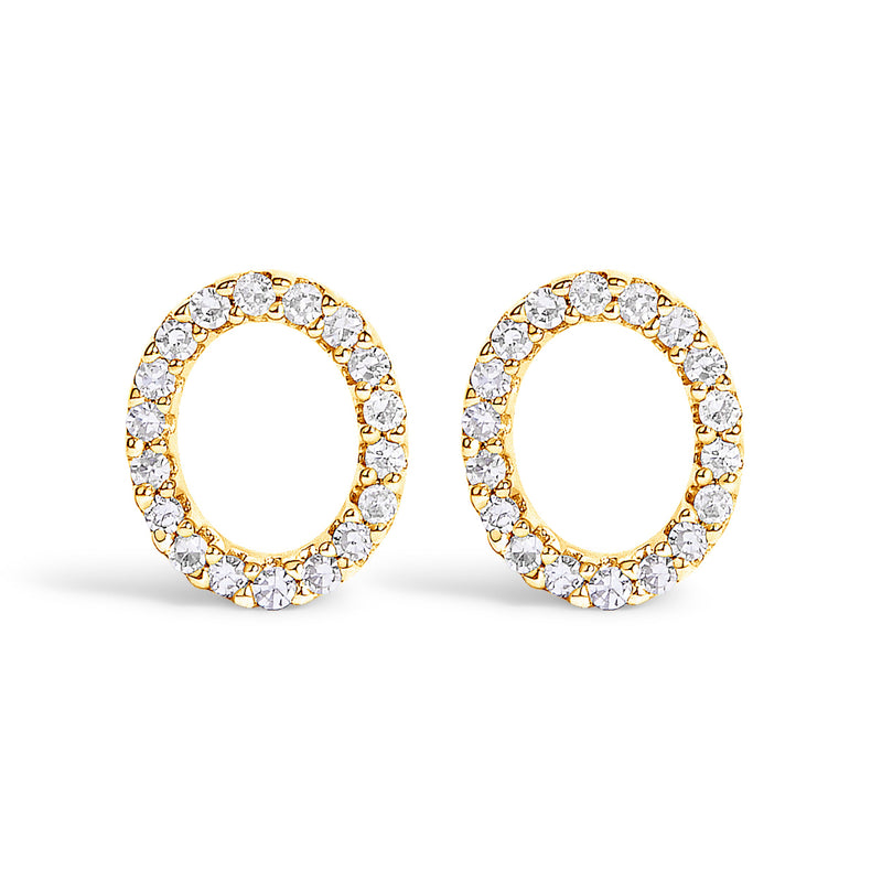 Bids.com 10K White Gold 1/10 Cttw Diamond Initial â€œAâ€ Stud Earring Earrings White Smoke Yellow.Gold / 0.11 / O