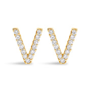 Bids.com 10K White Gold 1/10 Cttw Diamond Initial â€œAâ€ Stud Earring Earrings White Smoke Yellow.Gold / 0.1 / V