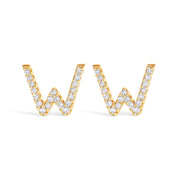 Bids.com 10K White Gold 1/10 Cttw Diamond Initial â€œAâ€ Stud Earring Earrings White Smoke Yellow.Gold / 0.12 / W