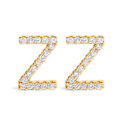 Bids.com 10K White Gold 1/10 Cttw Diamond Initial â€œAâ€ Stud Earring Earrings White Smoke Yellow.Gold / 0.1 / Z