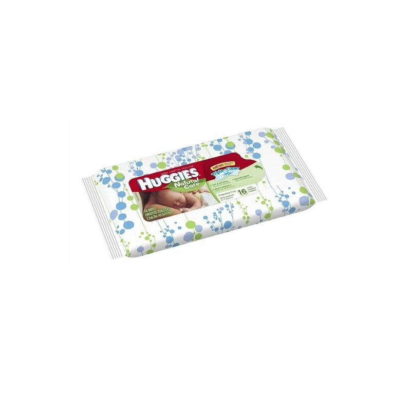 Huggies Huggies Natural Care Sensitive Travel Size Baby Wipes Fragrance Free, 16 Baby Wipes White Smoke