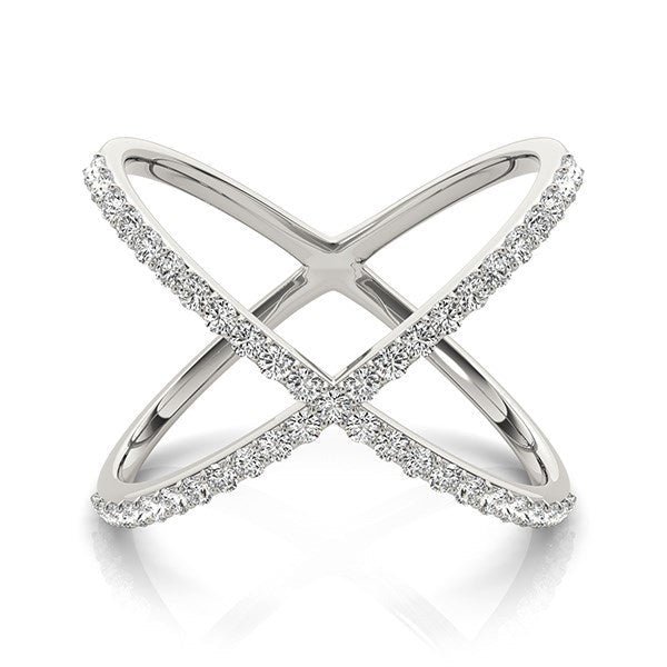 Bids.com 14k White Gold X Style Thin Ring with Diamonds (1/2 cttw) Rings White Smoke 3 / White Gold,3.5 / White Gold,4 / White Gold,4.5 / White Gold,5 / White Gold,5.5 / White Gold,6 / White Gold,6.5 / White Gold,7 / White Gold,7.5 / White Gold,8 / White Gold,8.5 / White Gold,9 / White Gold