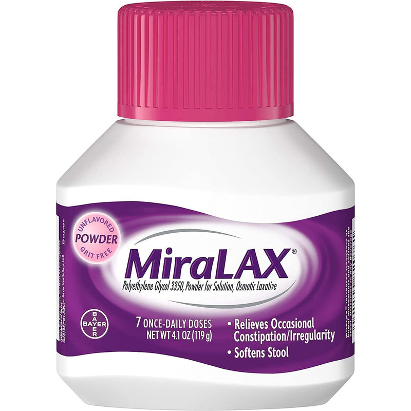MiraLAX MiraLAX Powder Unflavored Osmotic Laxative 4.1 Oz Bottle Health & Beauty White Smoke