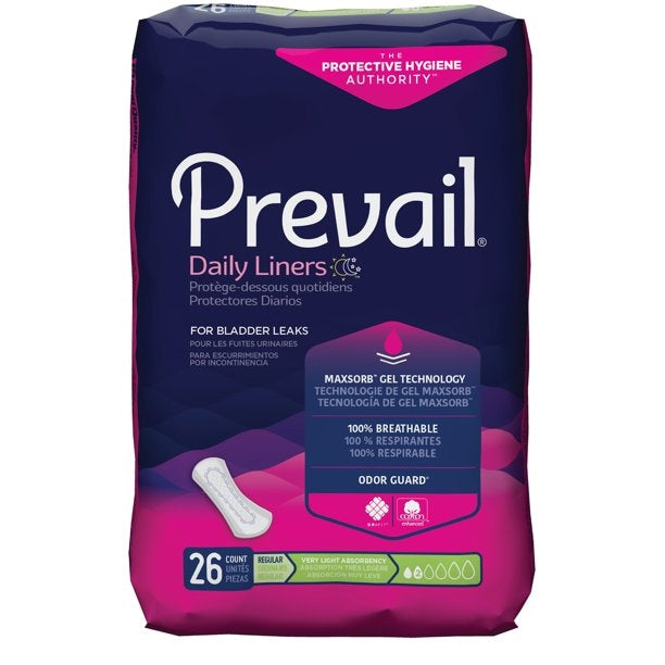First Quality Prevail Daily Pads Very Ligth Absorbency Regular 12x26 Ct Dog Diaper Pads & Liners Midnight Blue
