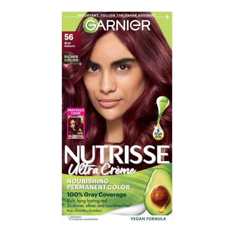 Nutrisse Nutrisse Garnier Nourishing Hair Color Creme, 56 Medium Reddish Brown (Sangria), 1 Kit Hair Color Black