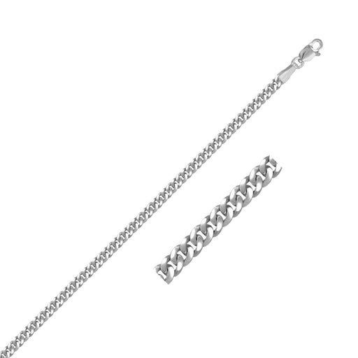 Bids.com 14K White Gold Gourmette Chain (2.80 mm) Necklaces White Smoke 18 / White Gold,20 / White Gold,22 / White Gold,24 / White Gold