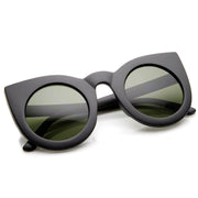 zeroUV Oversize Round Circle Pointed Cat Eye Sunglasses 9180 Sunglasses White Smoke Matte Black,Shiny Black Smoke,Tortoise Amber,Tortoise Smoke,Shiny Black Lavender,White Smoke,Red Smoke,White / Green Gradient