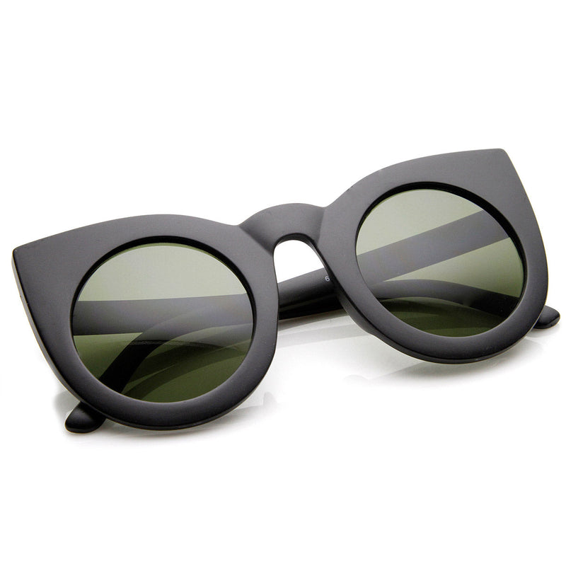 zeroUV Oversize Round Circle Pointed Cat Eye Sunglasses 9180 Sunglasses White Smoke Matte Black,Shiny Black Smoke,Tortoise Amber,Tortoise Smoke,Shiny Black Lavender,White Smoke,Red Smoke,White / Green Gradient