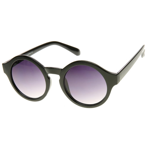 zeroUV Classic Retro Keyhole Round P3 Frame Sunglasses 9196 Sunglasses White Smoke Brown,Tortoise,Shiny black,Matte Black,Creme,Cheetah Amber