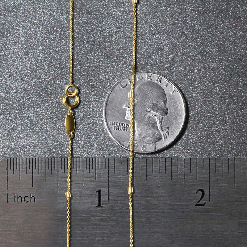Bids.com Bead Links Pendant Chain in 14k Yellow Gold (1.5mm) Necklaces Dim Gray 16 / Yellow Gold,18 / Yellow Gold