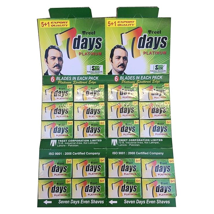 Treet Treet 7 Days Platinum Double Edge Razor Blades - 20x5 Pack Razor Blades Gray