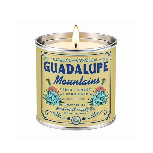 Good & Well Supply Co Guadalupe Mountains National Park Candle Candles White Smoke Half Pint / 8oz / Cotton Wick,Pint / 14oz / Cotton Wick