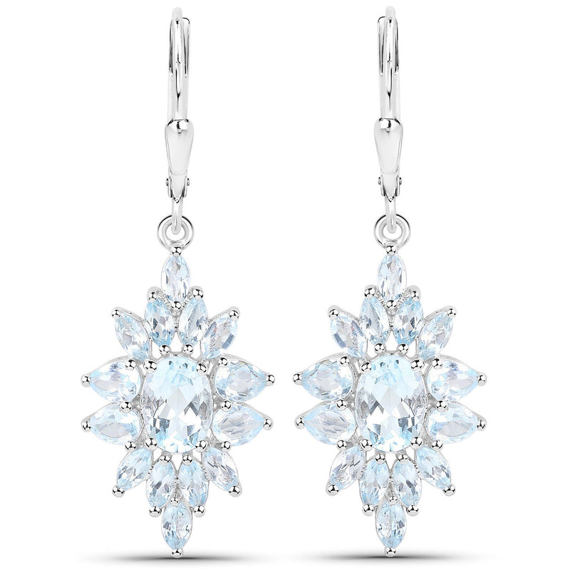 Bids.com 19.18 Carat Genuine Blue Topaz .925 Sterling Silver 3 Piece Jewelry Set (Ring, Earrings, and Pendant w/ Chain) Jewelry Sets White Smoke size 6.00,size 7.00,size 8.00,size 9.00,size 5.00