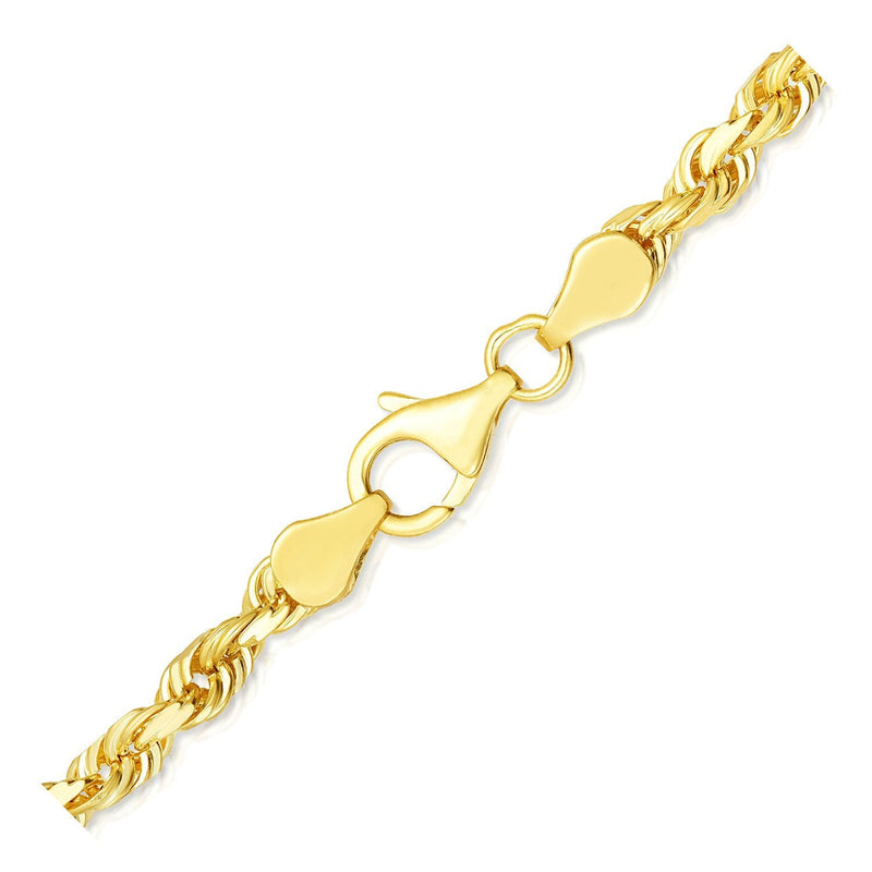 Bids.com 5.0mm 10k Yellow Gold Solid Diamond Cut Rope Chain Necklaces White Smoke 20 / Yellow Gold,22 / Yellow Gold,24 / Yellow Gold