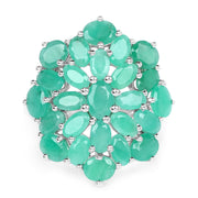 Bids.com 5.88 Carat Genuine Emerald .925 Sterling Silver Ring Rings White Smoke size 7.00,size 5.00,size 6.00,size 8.00,size 9.00,size 10.00,size 12.50