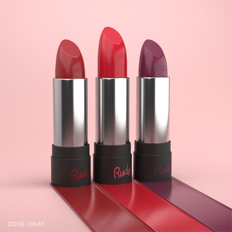 Rude Cosmetics Hydro Shine Moisturizing Lipstick Lipstick Saddle Brown Sweet rose,French Pink,Mauve Blush,Scarlet,Candy Apple,Amaranth