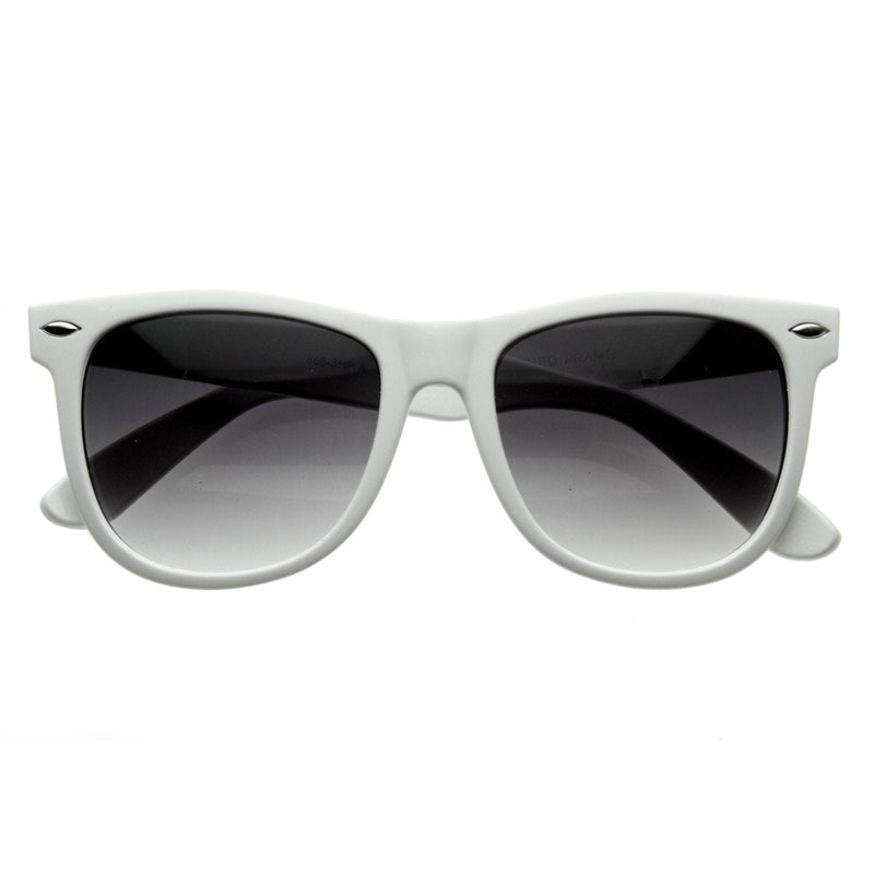 zeroUV Classic Retro Large Colorful Horned Rim Sunglasses 2767 Sunglasses White Smoke White