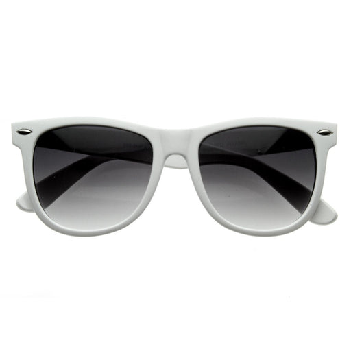 zeroUV Classic Retro Large Colorful Horned Rim Sunglasses 2767 Sunglasses White Smoke White