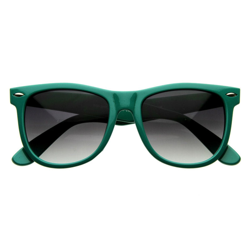 zeroUV Classic Retro Large Colorful Horned Rim Sunglasses 2767 Sunglasses White Smoke Green