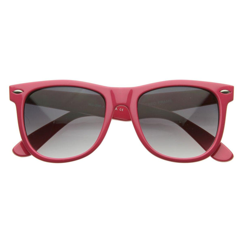 zeroUV Classic Retro Large Colorful Horned Rim Sunglasses 2767 Sunglasses White Smoke Pink