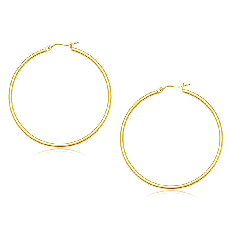 Bids.com 10k Yellow Gold Polished Hoop Earrings (45 mm) Earrings White Smoke Yellow Gold
