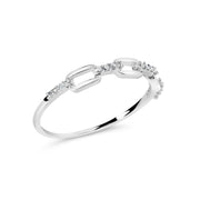 Bids.com .925 Sterling Silver Diamond Accent Paperclip Band Ring (I-J Color, I2-I3 Clarity) - Ring Size 6 Rings White Smoke 6 / White.Sterling Silver,7 / White.Sterling Silver,8 / White.Sterling Silver,5 / White.Sterling Silver,9 / White.Sterling Silver