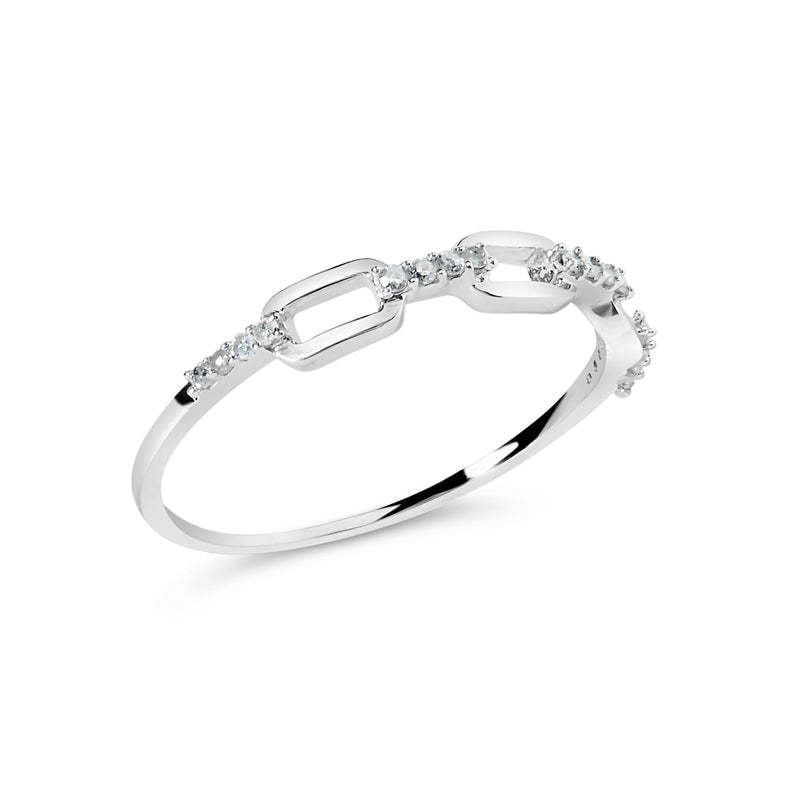 Bids.com .925 Sterling Silver Diamond Accent Paperclip Band Ring (I-J Color, I2-I3 Clarity) - Ring Size 6 Rings White Smoke 6 / White.Sterling Silver,7 / White.Sterling Silver,8 / White.Sterling Silver,5 / White.Sterling Silver,9 / White.Sterling Silver